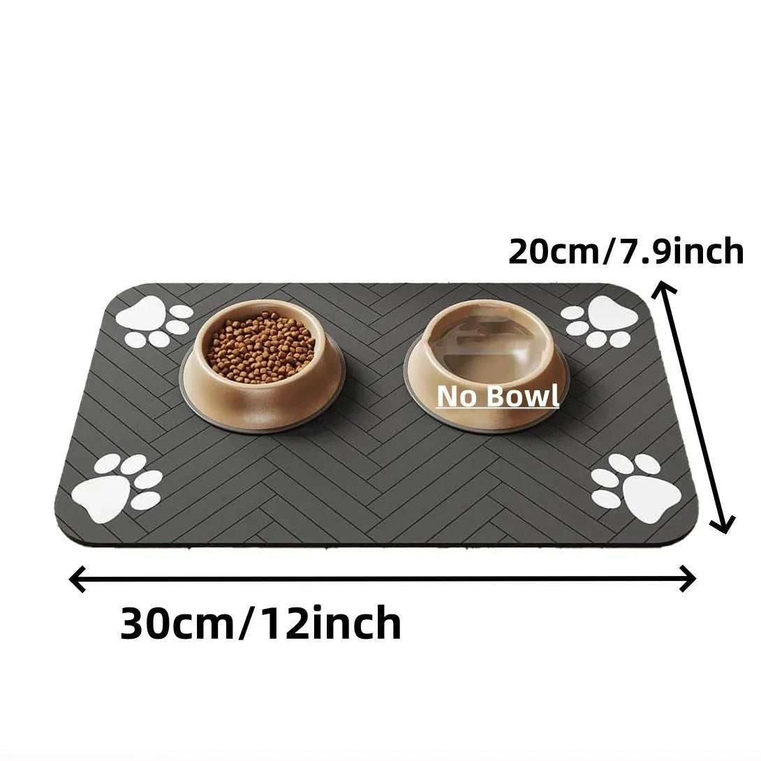 Pet Feeding Mat-Absorbent Pet Placemat Rubber Backing Quick Dry Water Mat for Dog Cat for Food and Water Bowl with Waterproof K's Collection Store