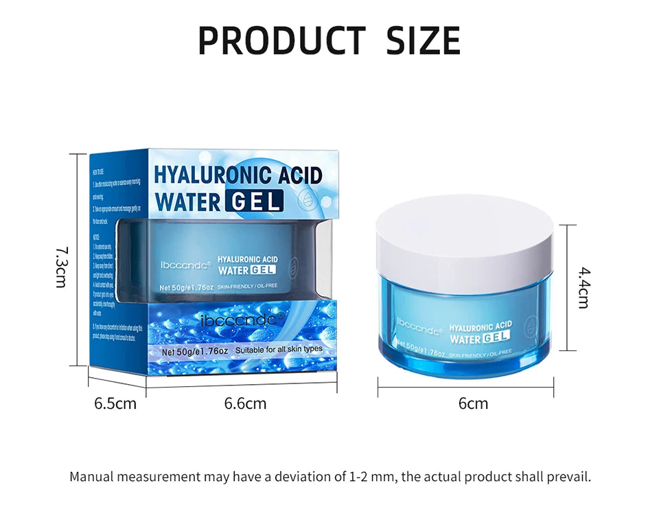Moisture gel jar and product size diagram with labeled height and width