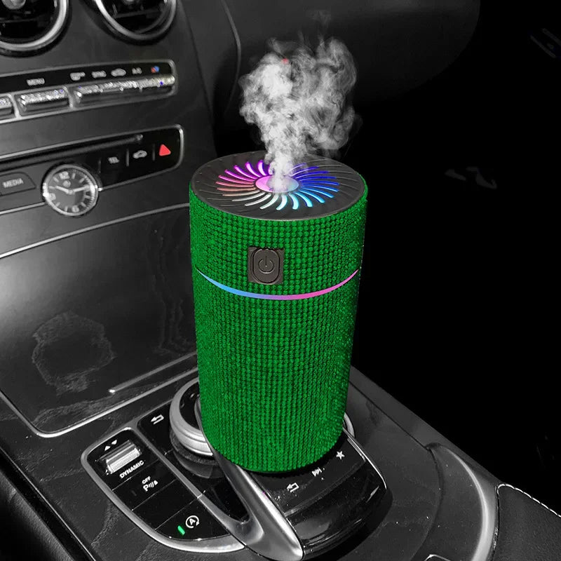 Luxury Diamond Car Diffuser Humidifier with LED Light Auto Air Purifier Aromatherapy Diffuser Air Freshener Car Accessories K's Collection Store