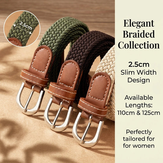 Women's elastic and elastic woven belt in one outfit, casual and versatile denim belt for men and women K's Collection Store
