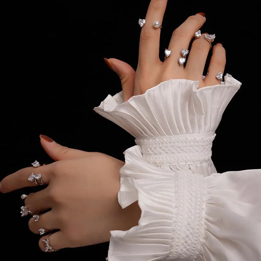 Simple Elegant Prsonality Rhinestone Luxury Butterfly Open Finger Ring Female Ring Korean Style Ring Fashion Jewelry K's Collection Store