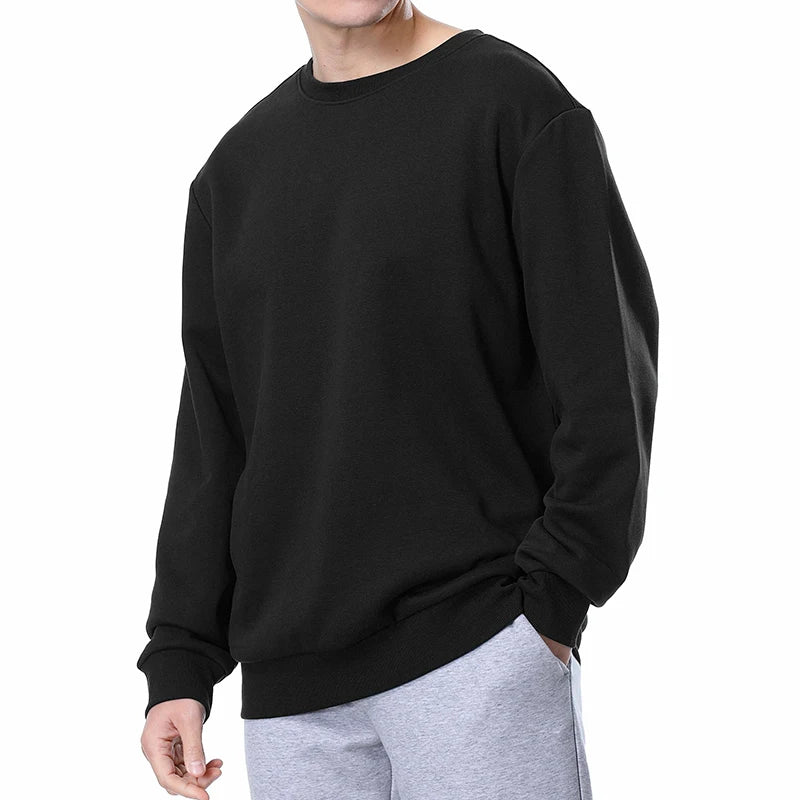 Basic Crewneck Sweatshirts for Men Women Spring Fall Warm Comfy Fleece Lined Pullover Tops Athletic Casual Loose Fit Sweaters K's Collection Store