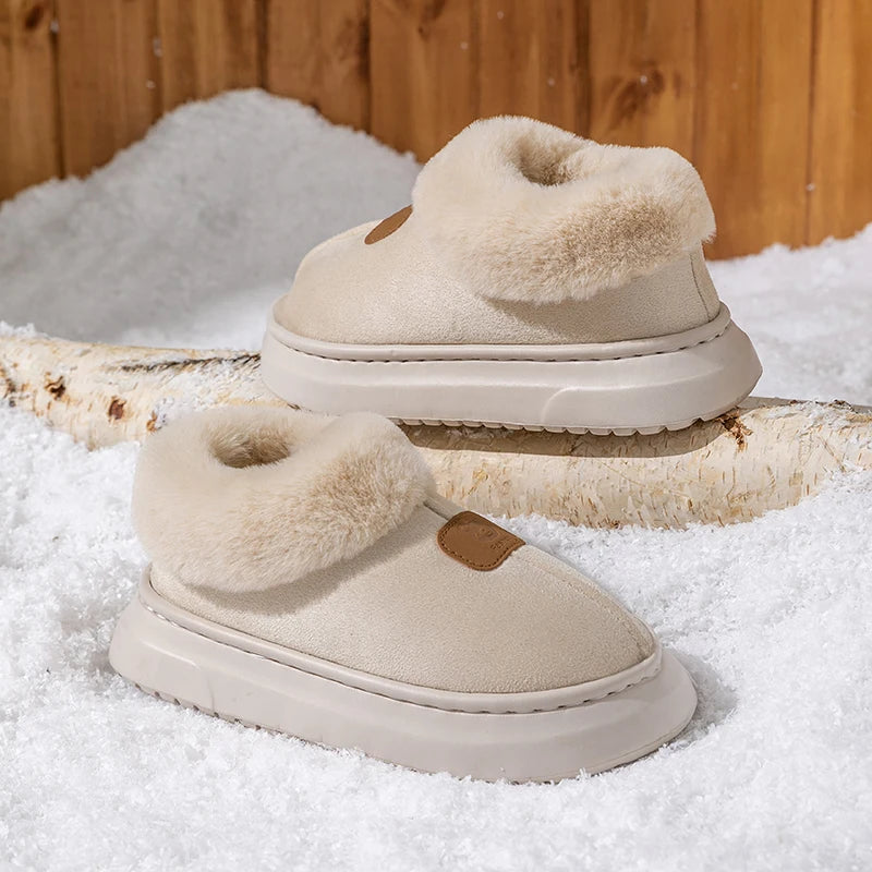 Winter Women's Indoor Slippers Warm Thick Sole Soft Sole Comfortable Outdoor Non Slip Snow Boots Fashion Bedroom Home Shoes K's Collection Store