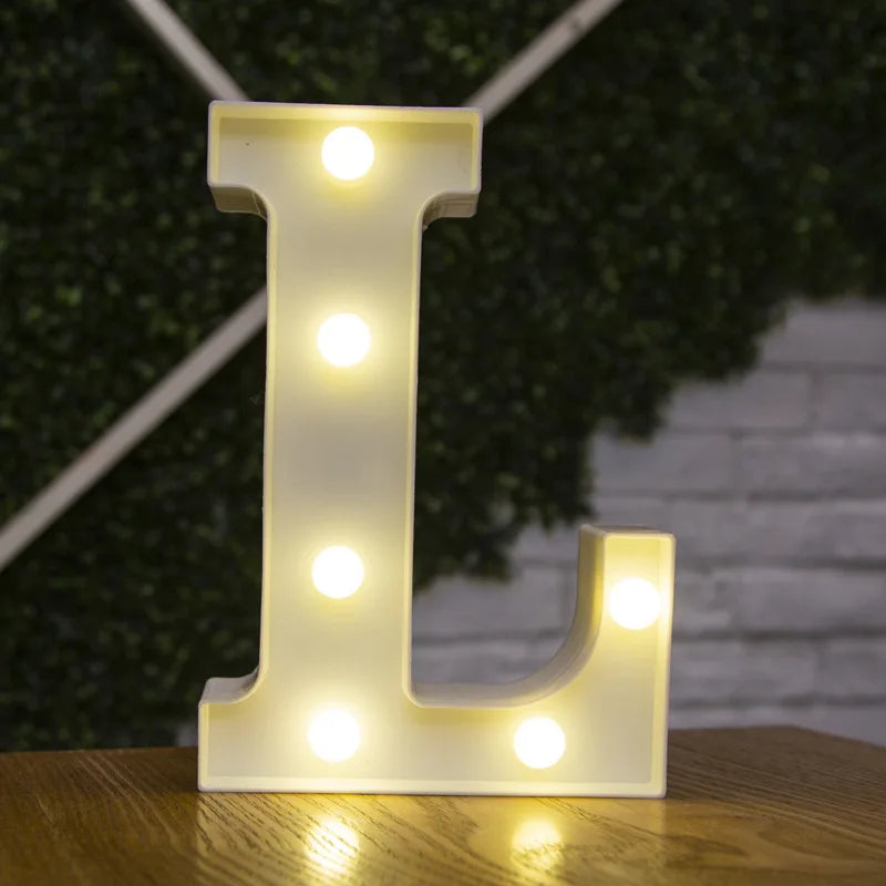 Luxury Alphabet Letter LED Lights Luminous Number Lamp  Battery Night Light for Home Wedding Birthday Christmas Party Decoration K's Collection Store