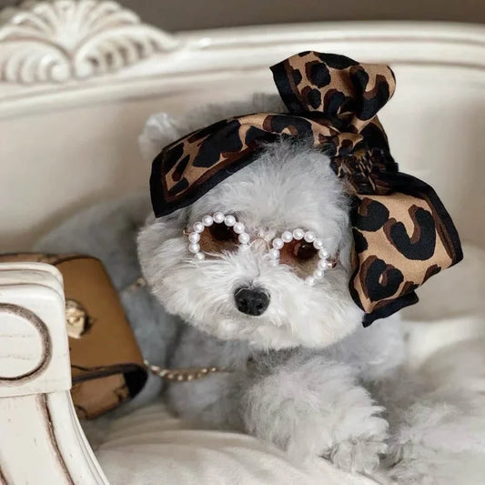 Luxury Glasses Pet Dog Pearl Sunglasses Teddy Than Panda Chihuahua Photo Sunglasses Headdress Pearl Sunglasses Dog Accessories K's Collection Store