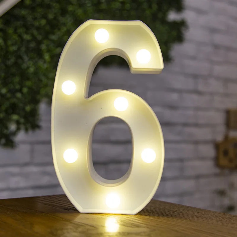 Luxury Alphabet Letter LED Lights Luminous Number Lamp  Battery Night Light for Home Wedding Birthday Christmas Party Decoration K's Collection Store