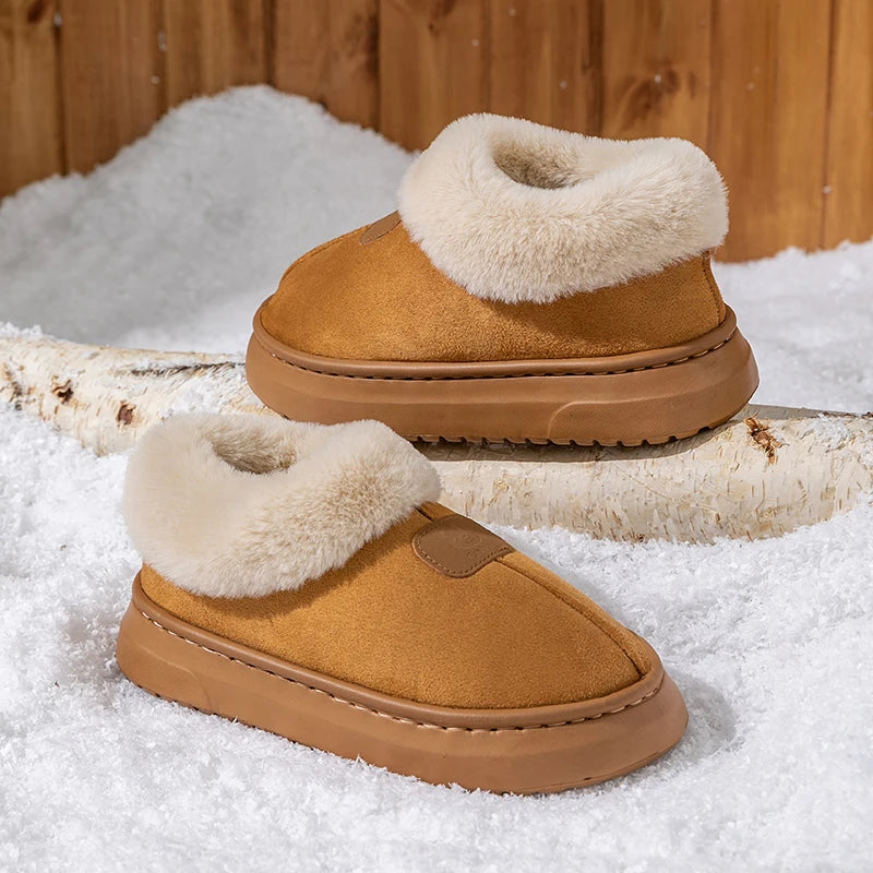 Winter Women's Indoor Slippers Warm Thick Sole Soft Sole Comfortable Outdoor Non Slip Snow Boots Fashion Bedroom Home Shoes K's Collection Store