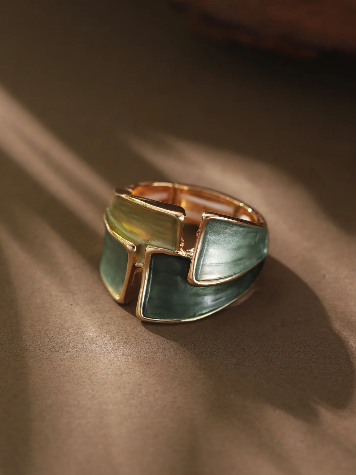 Fashion Drip Oil Geometric Gold Color Rings for Women Accessories Trendy Elastic Adjustable Ring Party Prom Jewelry Gift K's Collection Store