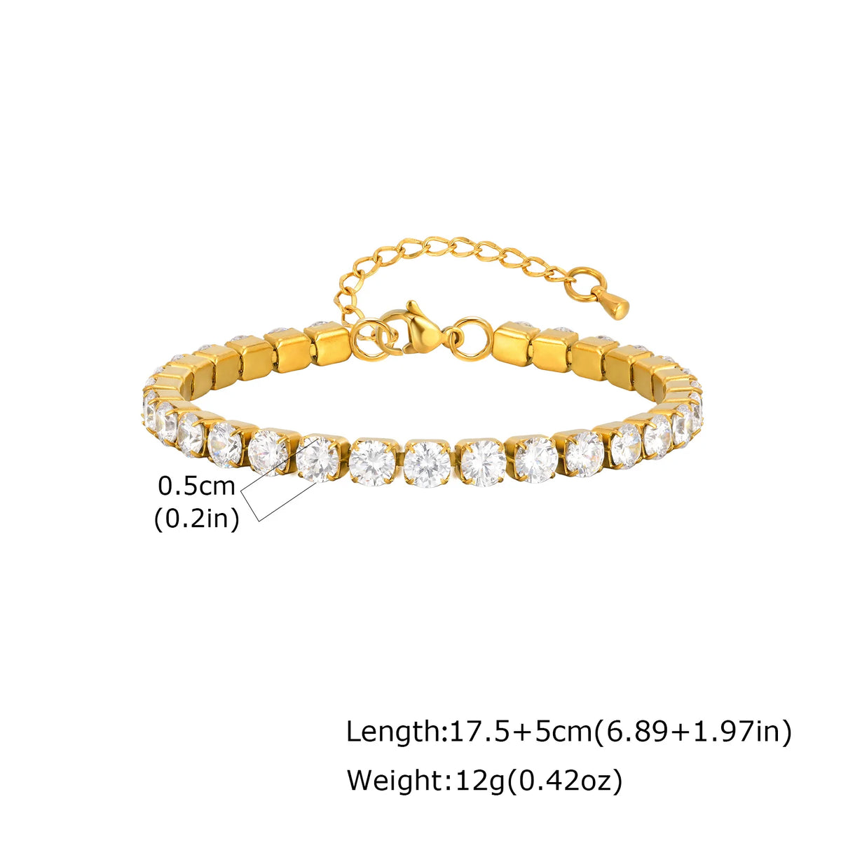 Classic Charm Tennis Bracelet for Women, AAA Zircon Stainless Steel Chain Bracelet, Wedding Birthday Party Jewelry Waterproof K's Collection Store