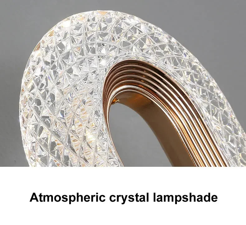 Luxury Bedroom Decoration Wall Lamp Acrylic Lampshade Rose Gold Metal Body Sconce Light LED Home Corridor Warm Atmosphere Lustre K's Collection Store