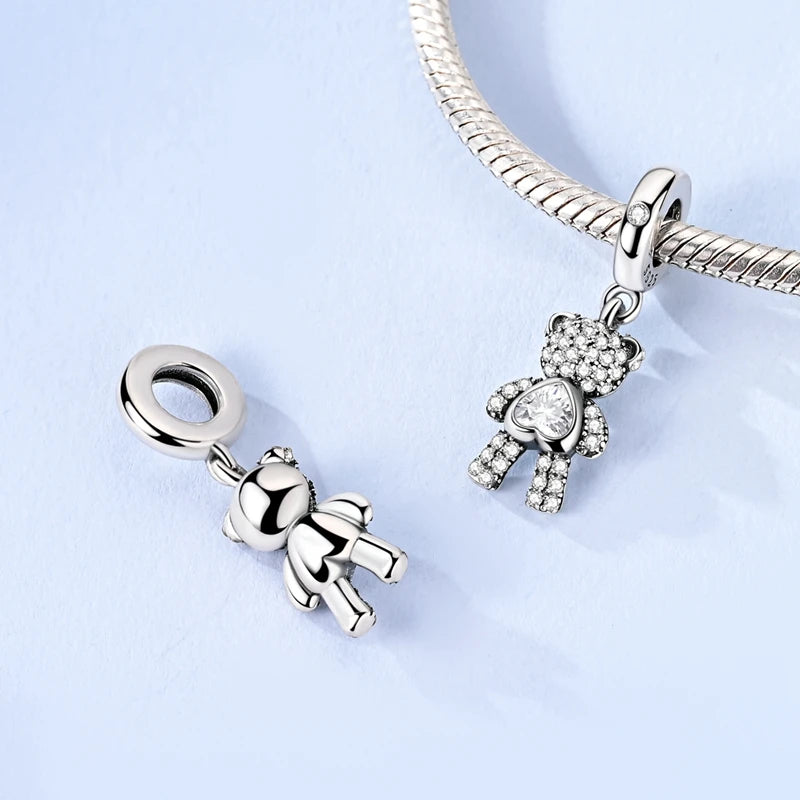 Charms Fit Original 925 Sterling Silver Beads Bear Kart Family Tree Charms For Bracelet Pendant Women Jewelry Gifts K's Collection Store