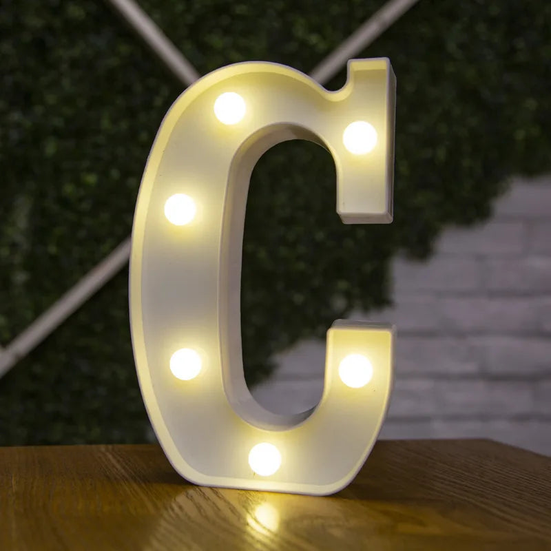 Luxury Alphabet Letter LED Lights Luminous Number Lamp  Battery Night Light for Home Wedding Birthday Christmas Party Decoration K's Collection Store