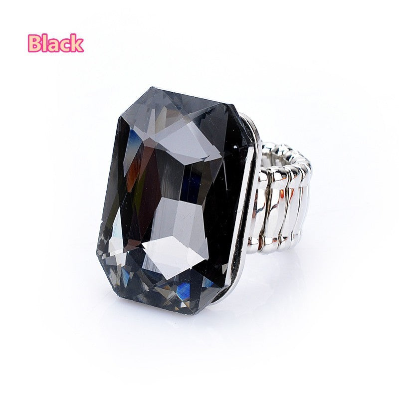 Personality Elegant Big Ring for Women 7 Colors Big Resin Stone Fashion Elastic Stretch Finger Rings Jewelry Christmaswholesale K's Collection Store