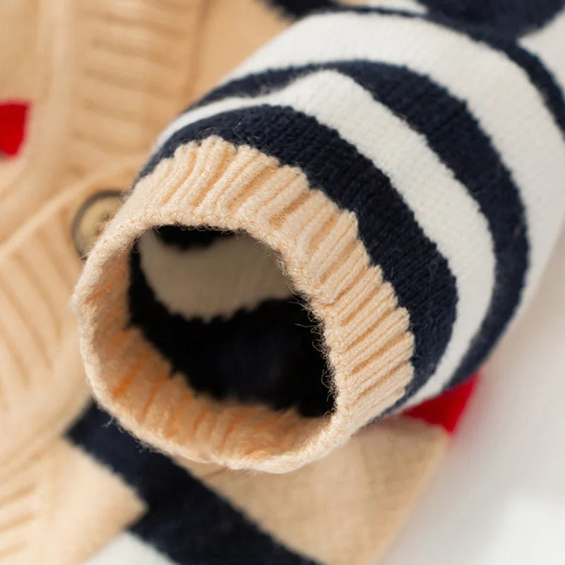 Luxury Striped Dog Cardigan Sweater | Small Dogs, Chihuahua, Bichon, Kitten – Warm Pet Coat K's Collection Store