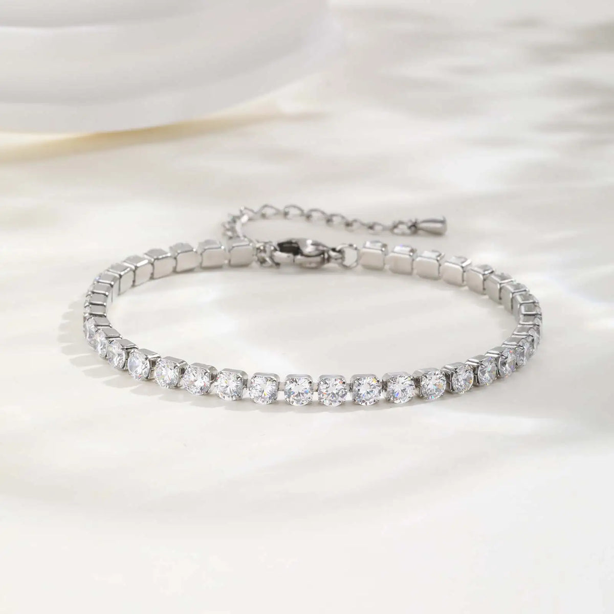 Classic Charm Tennis Bracelet for Women, AAA Zircon Stainless Steel Chain Bracelet, Wedding Birthday Party Jewelry Waterproof K's Collection Store