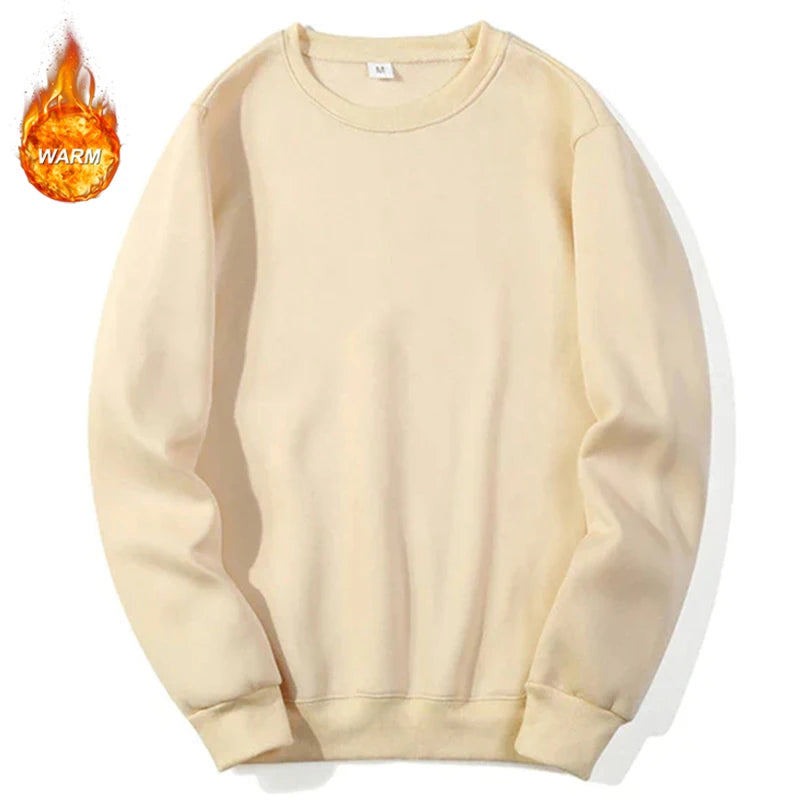 Basic Crewneck Sweatshirts for Men Women Spring Fall Warm Comfy Fleece Lined Pullover Tops Athletic Casual Loose Fit Sweaters K's Collection Store