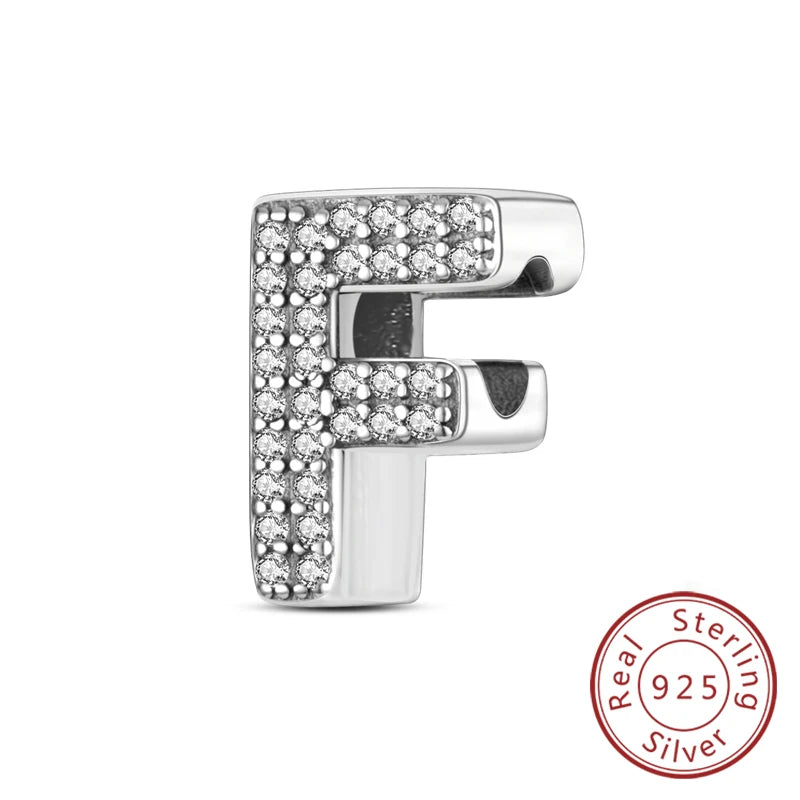 Charms Fit Original Bracelet A-Z Alphabet Charms Beads 925 Sterling Silver 26 Letters Charm for Women Girl DIY Fine Jewelry Gift K's Collection Store