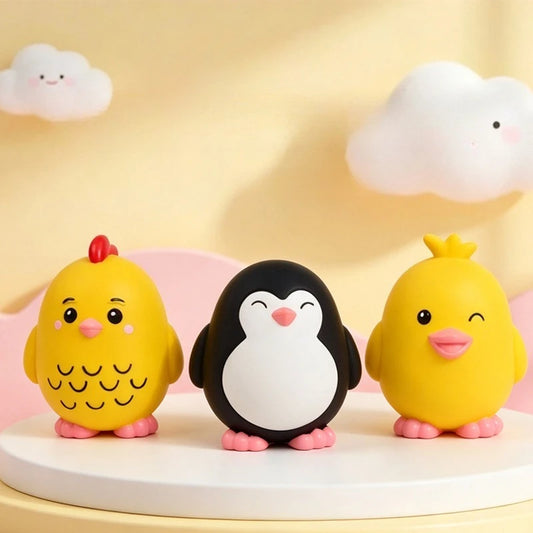 Pet Interactive Toy for Dog Cat Rubber Little Yellow Duck, Penguin Toy for Dogs Latex Squeak Squeaker Chew Training Pet Products K's Collection Store