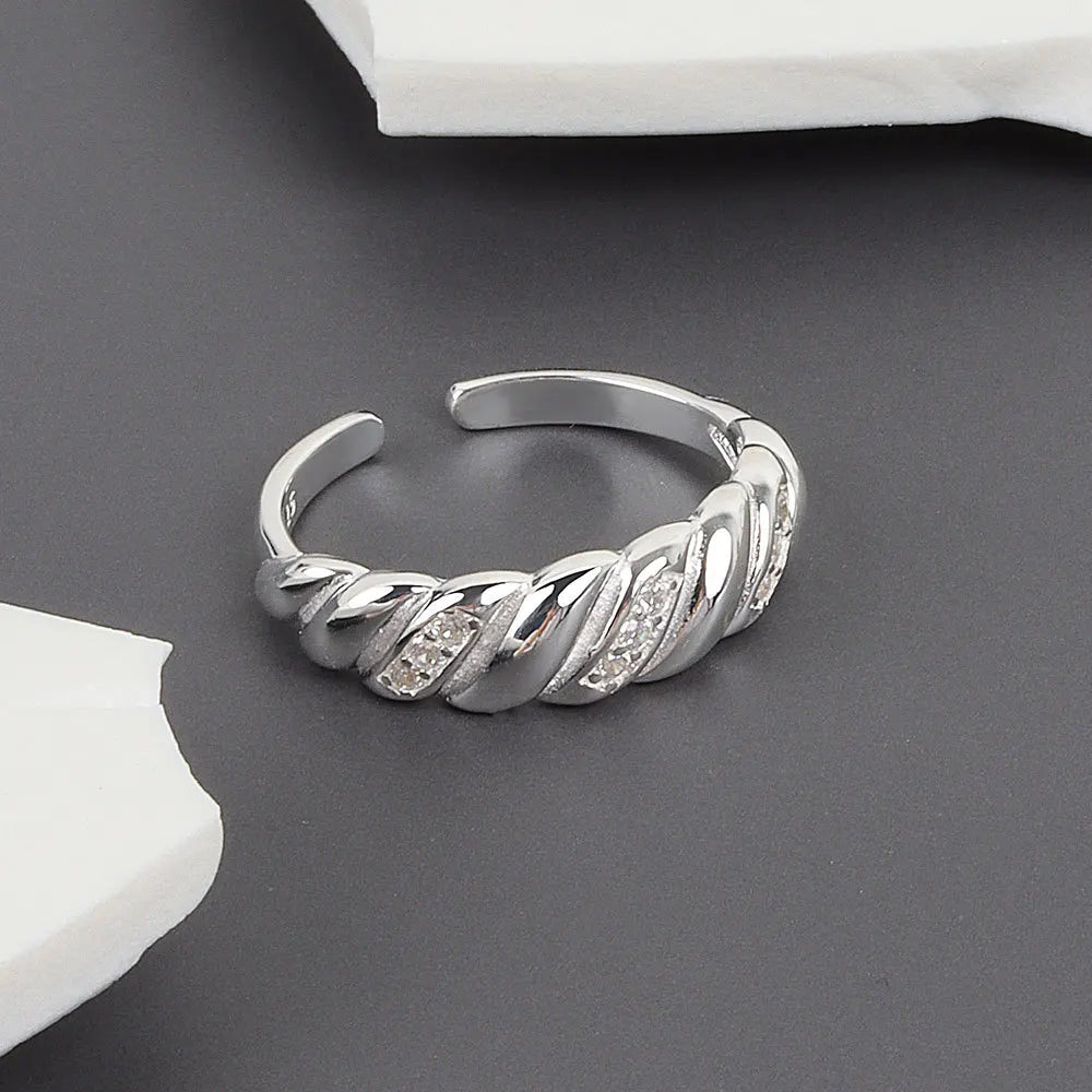 Real 925 sterling silver finger rings for women irregular Trendy fine Jewelry Large Adjustable Antique Rings Anillos K's Collection Store
