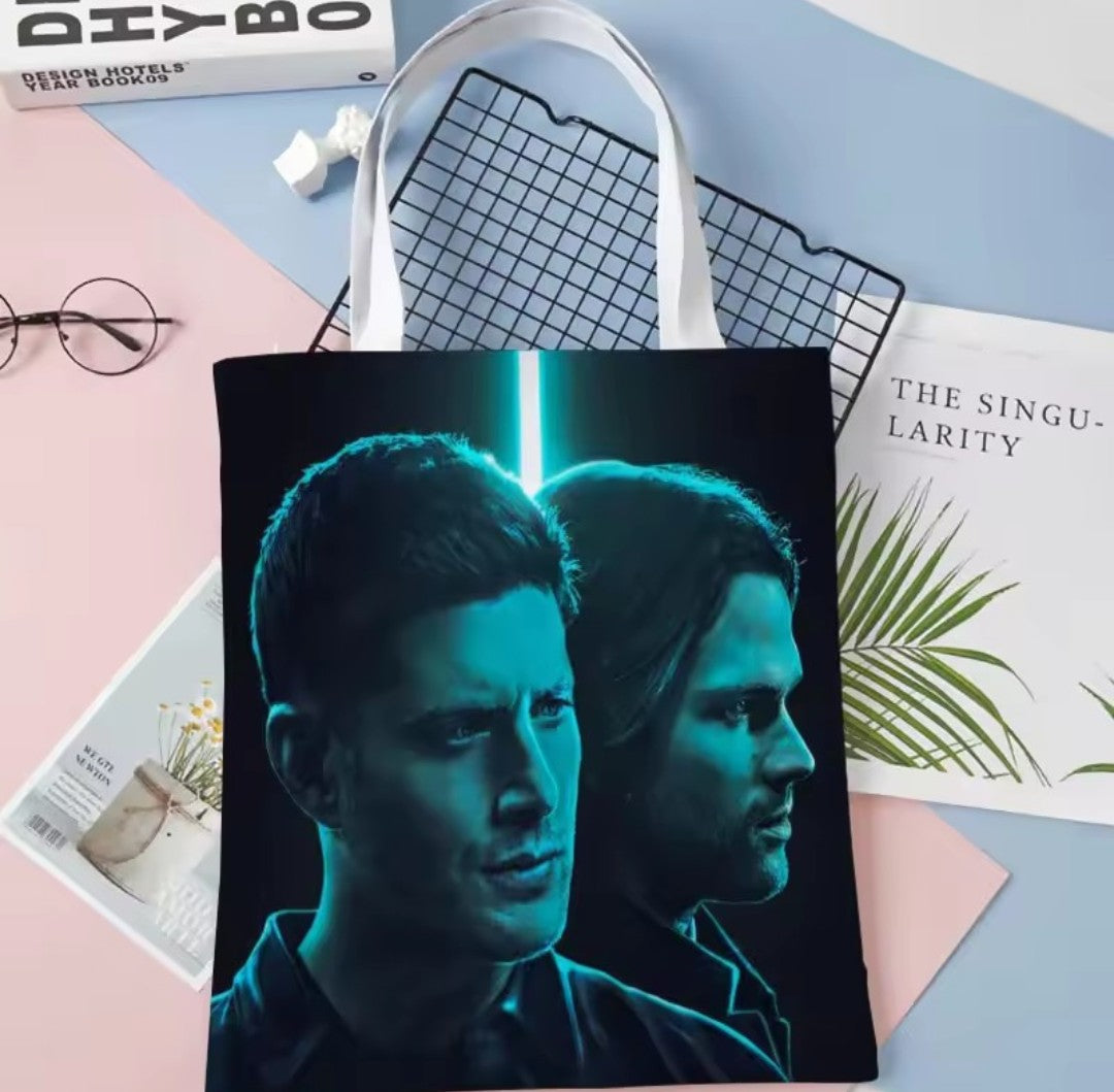 Supernatural TV Series Print Fabric Tote Bag K's Collection Store
