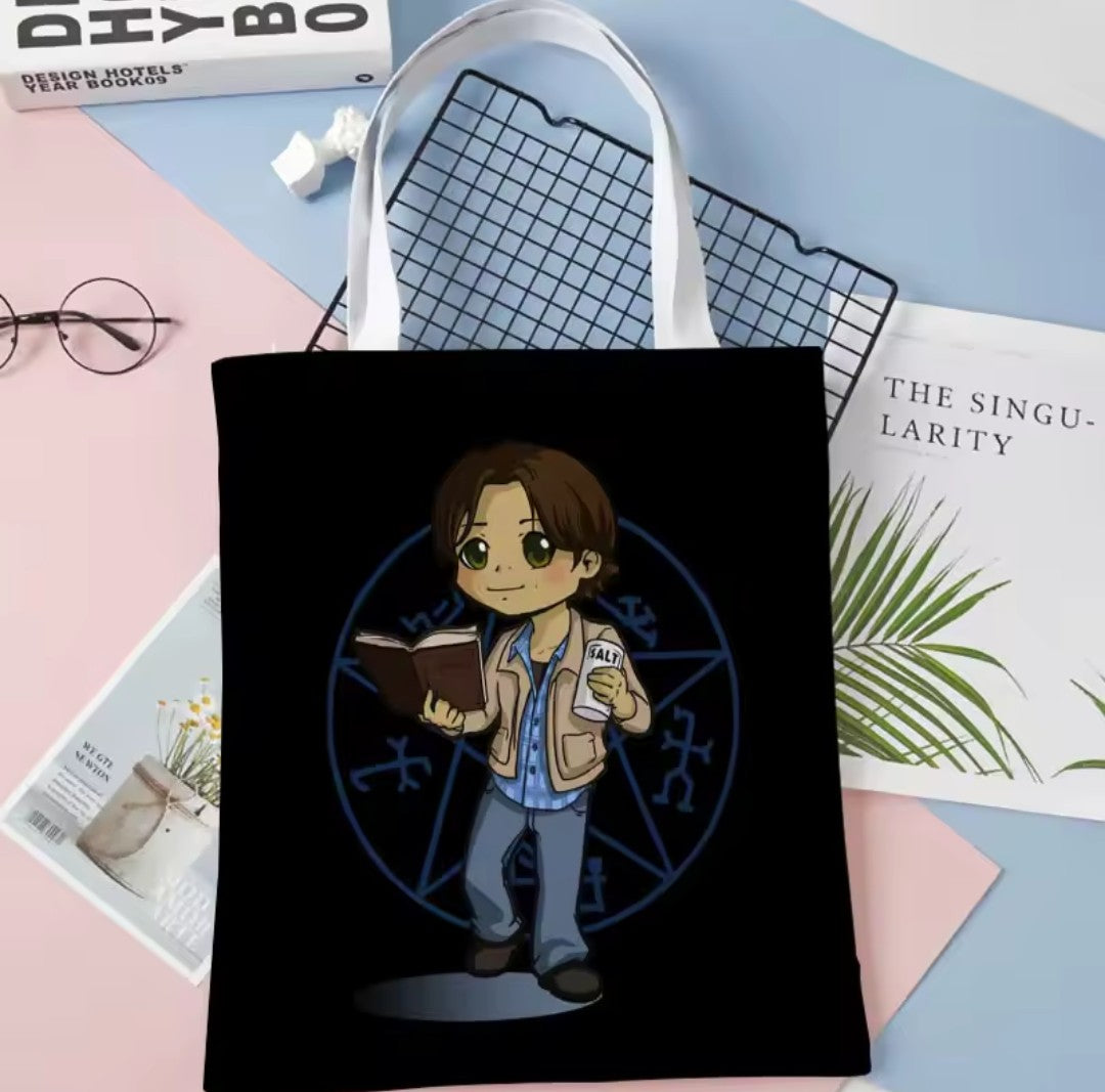 Supernatural TV Series Print Fabric Tote Bag K's Collection Store