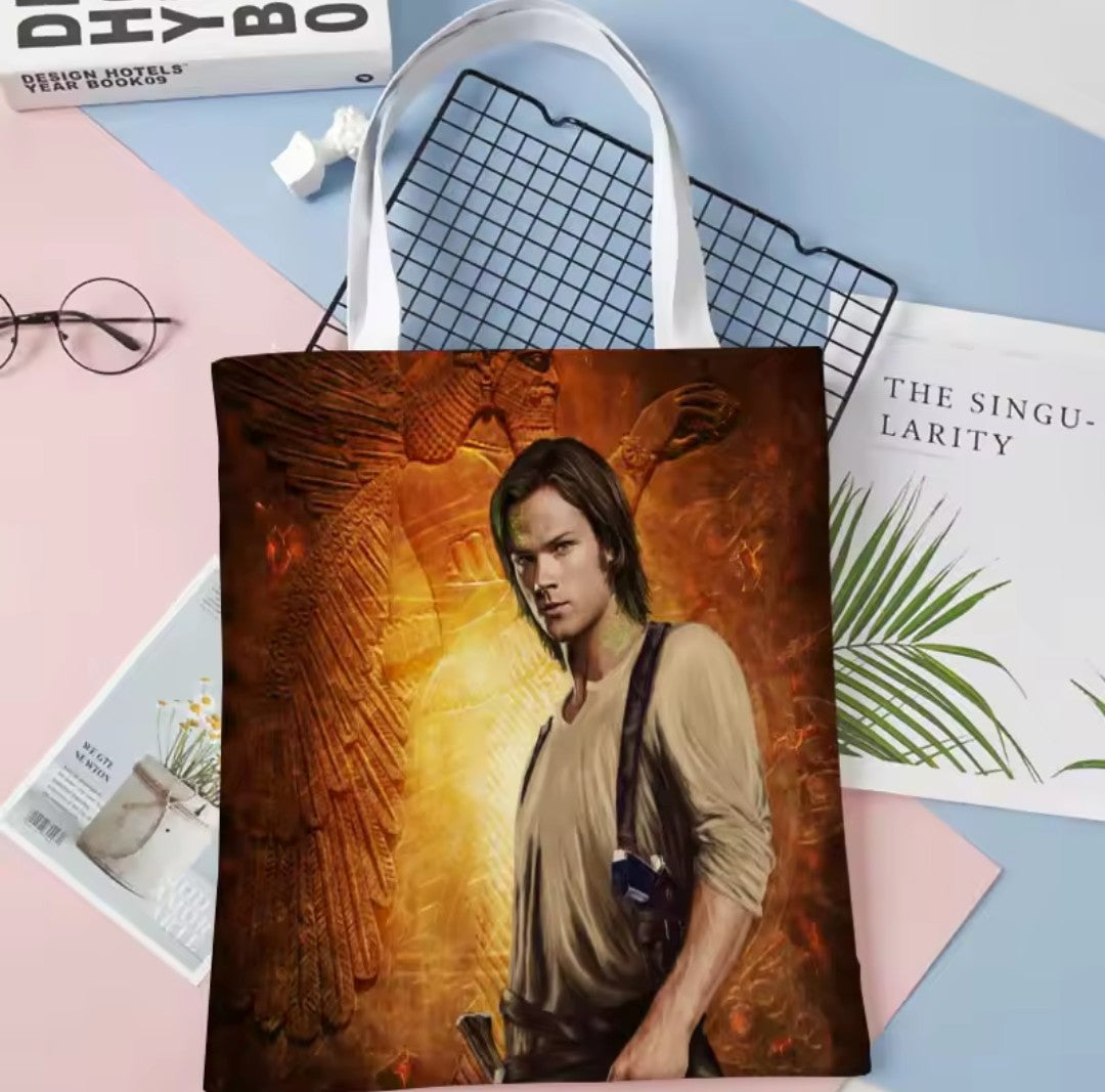 Supernatural TV Series Print Fabric Tote Bag K's Collection Store