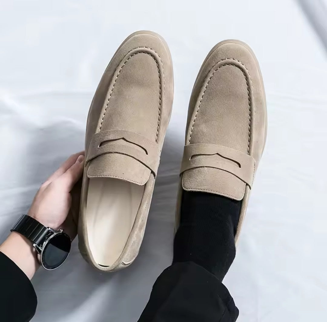 Men's Premium Nubuck Slip-On Loafers K's Collection Store