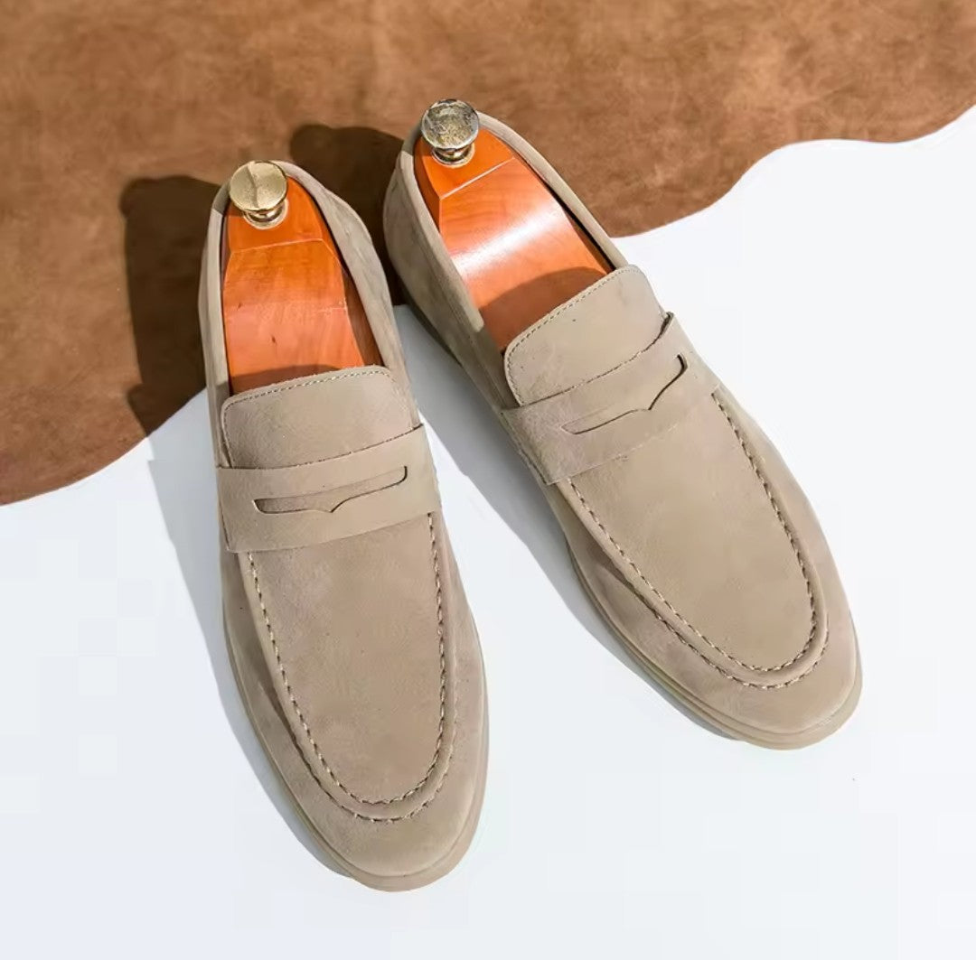 Men's Premium Nubuck Slip-On Loafers K's Collection Store