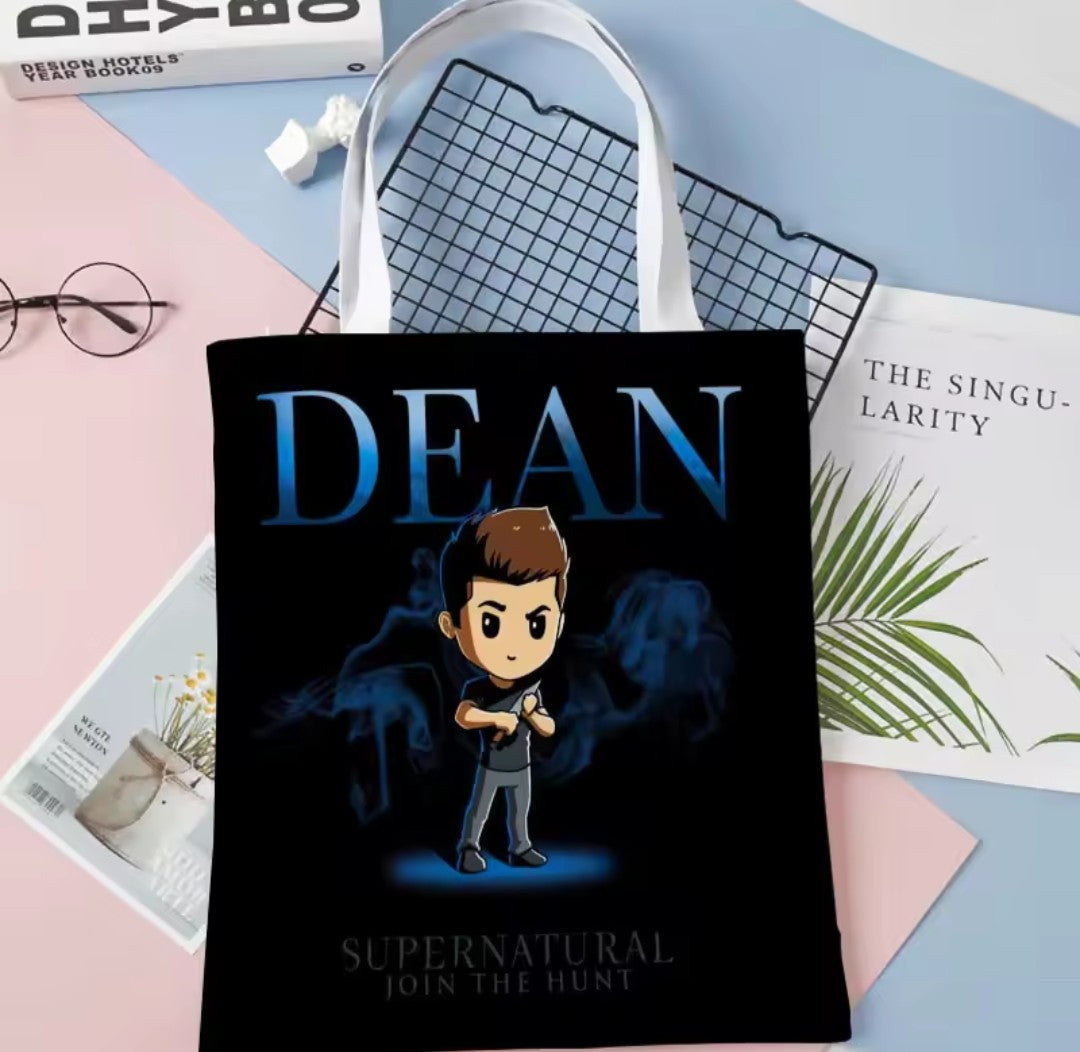 Supernatural TV Series Print Fabric Tote Bag K's Collection Store