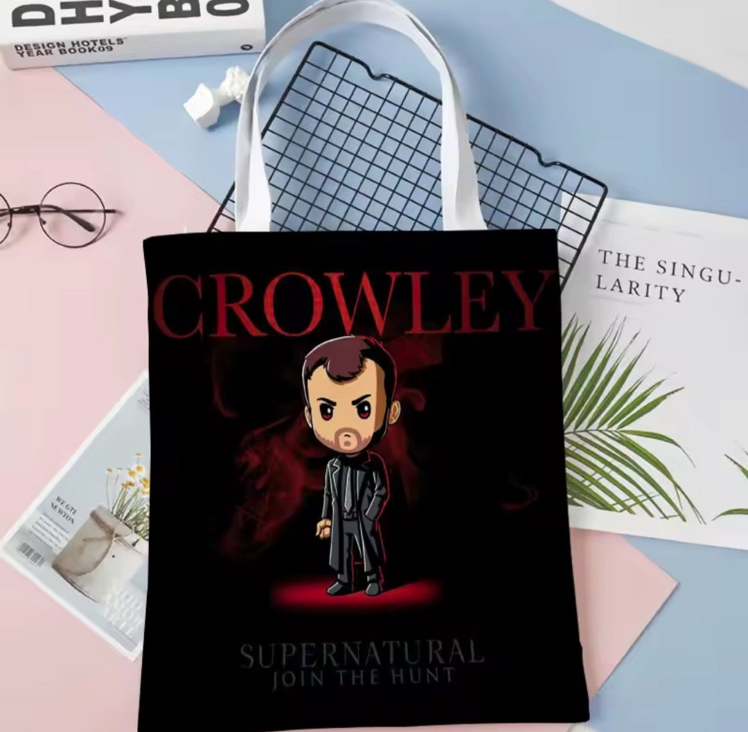 Supernatural TV Series Print Fabric Tote Bag K's Collection Store