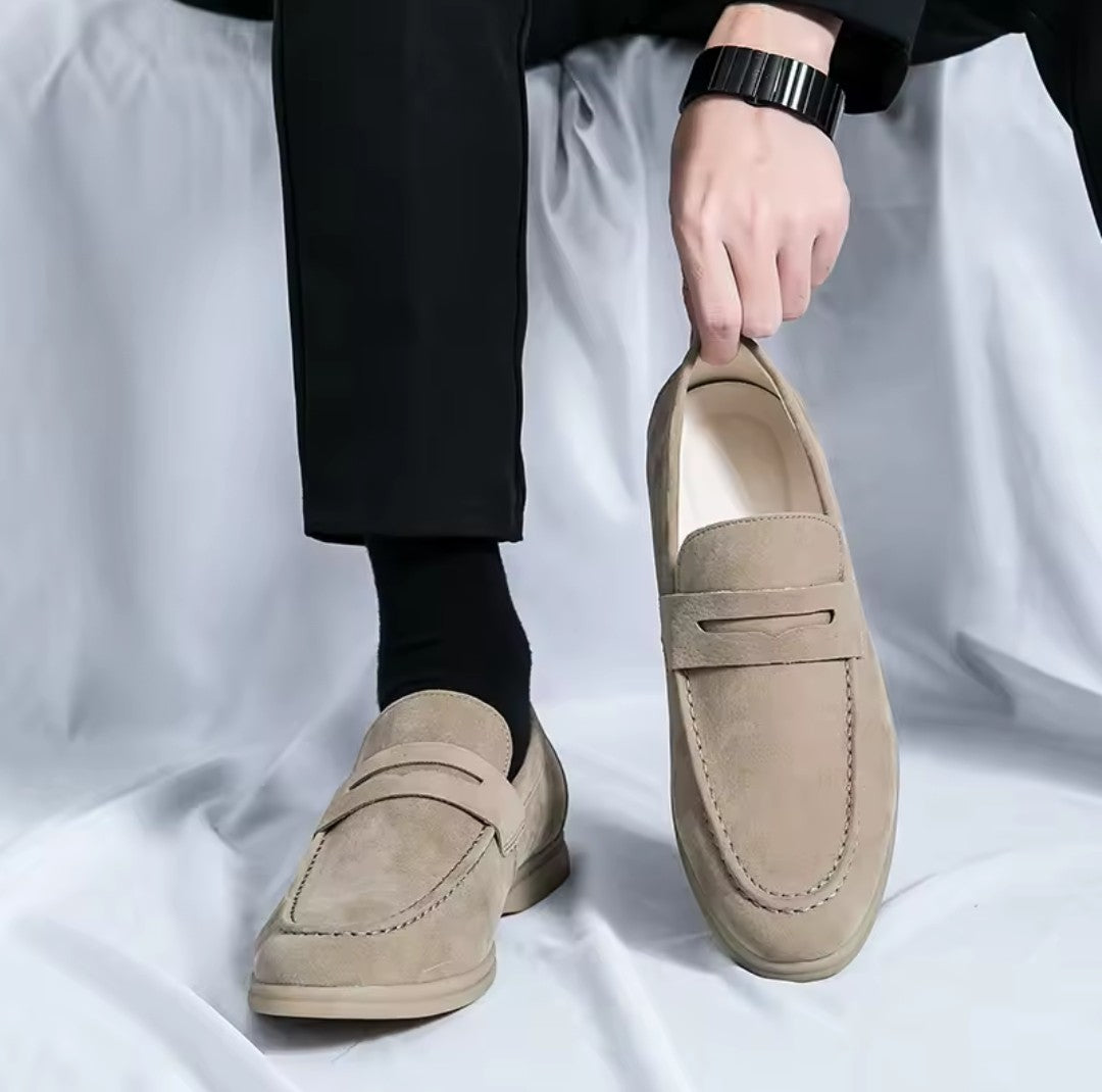 Men's Premium Nubuck Slip-On Loafers K's Collection Store
