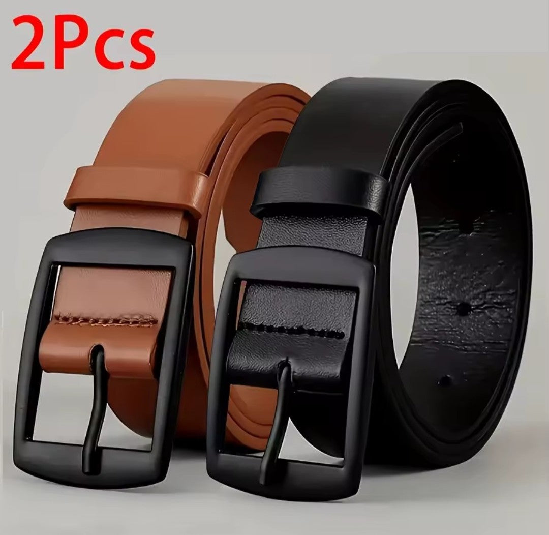 Men's PU Leather Belt Classic Metal Pin Buckle Belt K's Collection Store