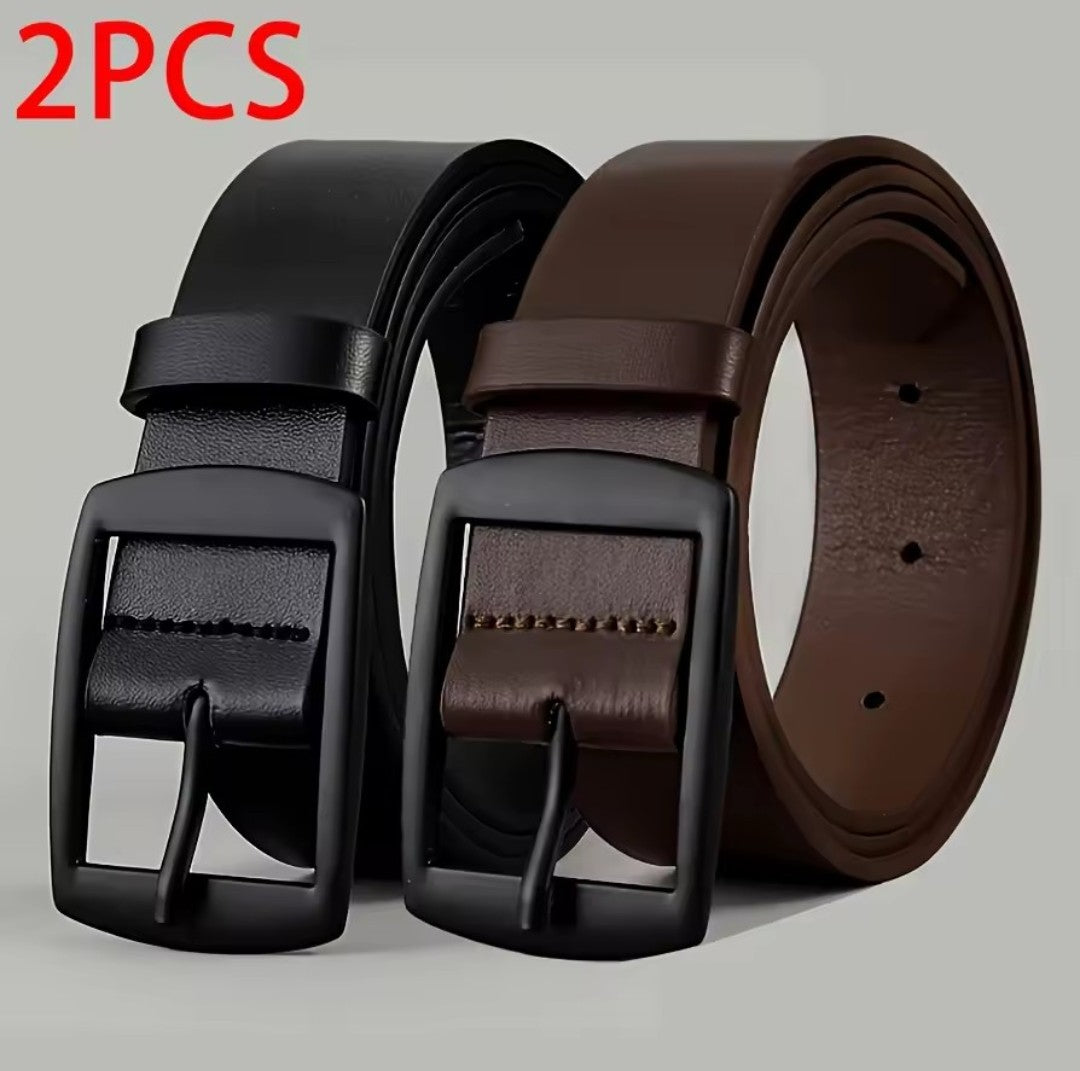 Men's PU Leather Belt Classic Metal Pin Buckle Belt K's Collection Store