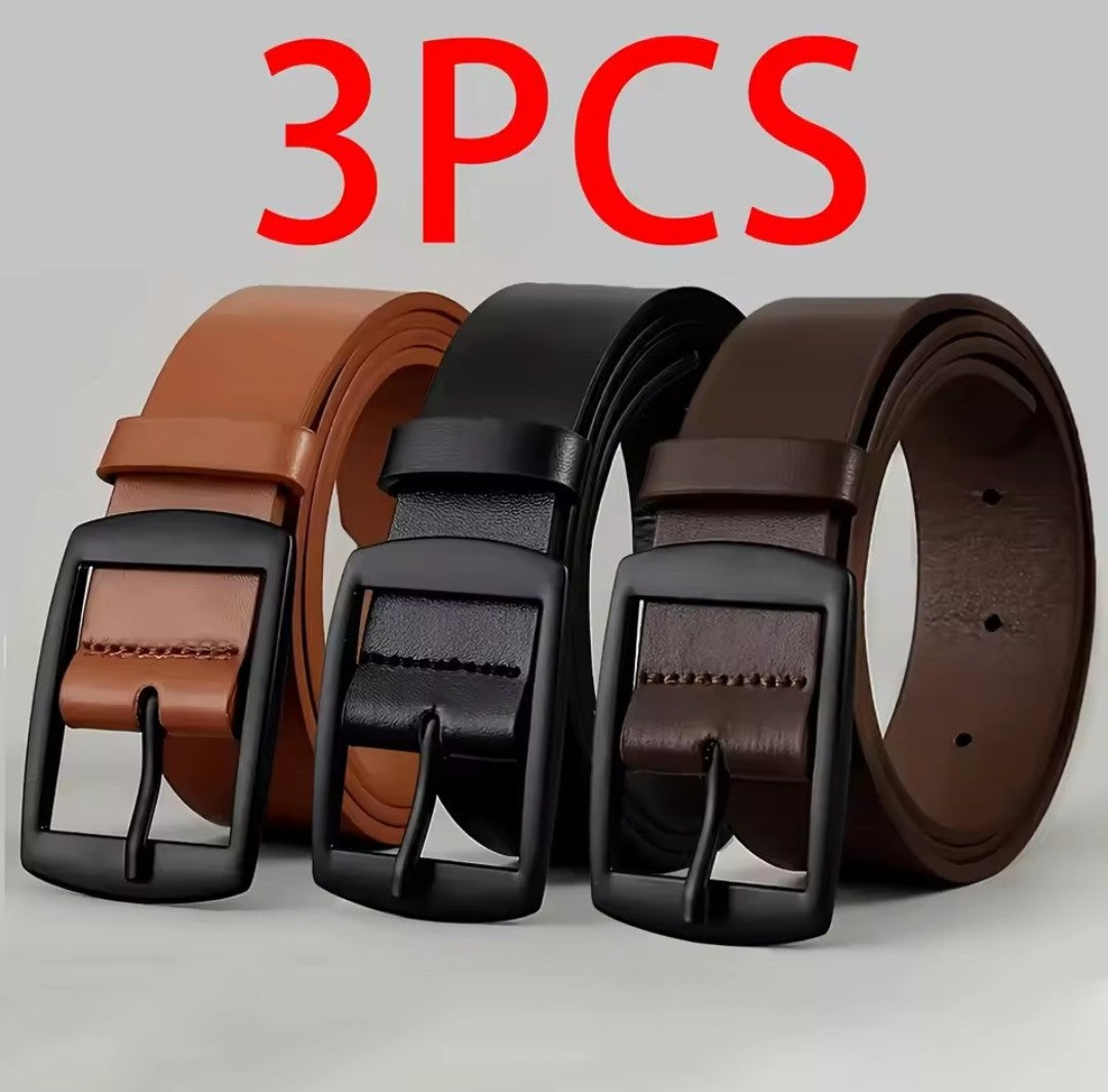 Men's PU Leather Belt Classic Metal Pin Buckle Belt K's Collection Store